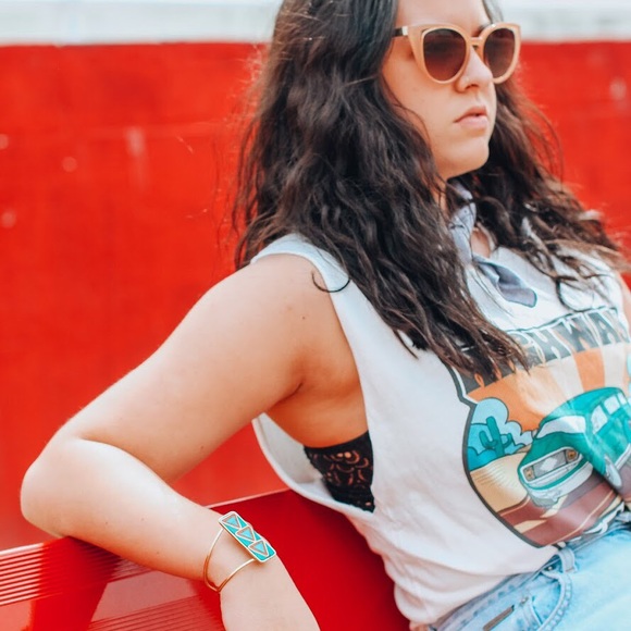 Handcrafted Mosaic Arrow Cuff - Picture 2 of 2